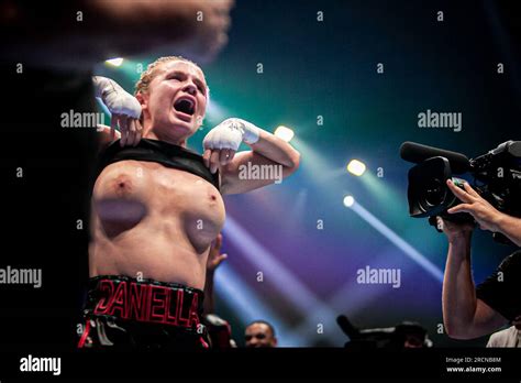 daniella hemsley boobs|Boxing: Daniella Hemsley flashes crowd after Kingpyn Boxing